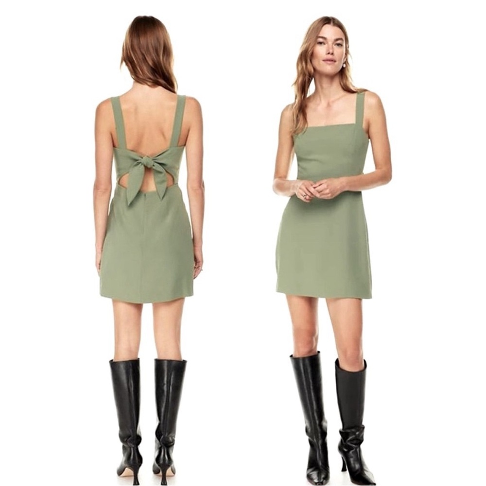 Aritzia Wilfred Aperature Tie-Back Dress Bosana Green sz 8